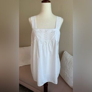 Gap Tank Top Crisp White Cotton Lace Strap Pintuck Button Back Women’s M Prairie